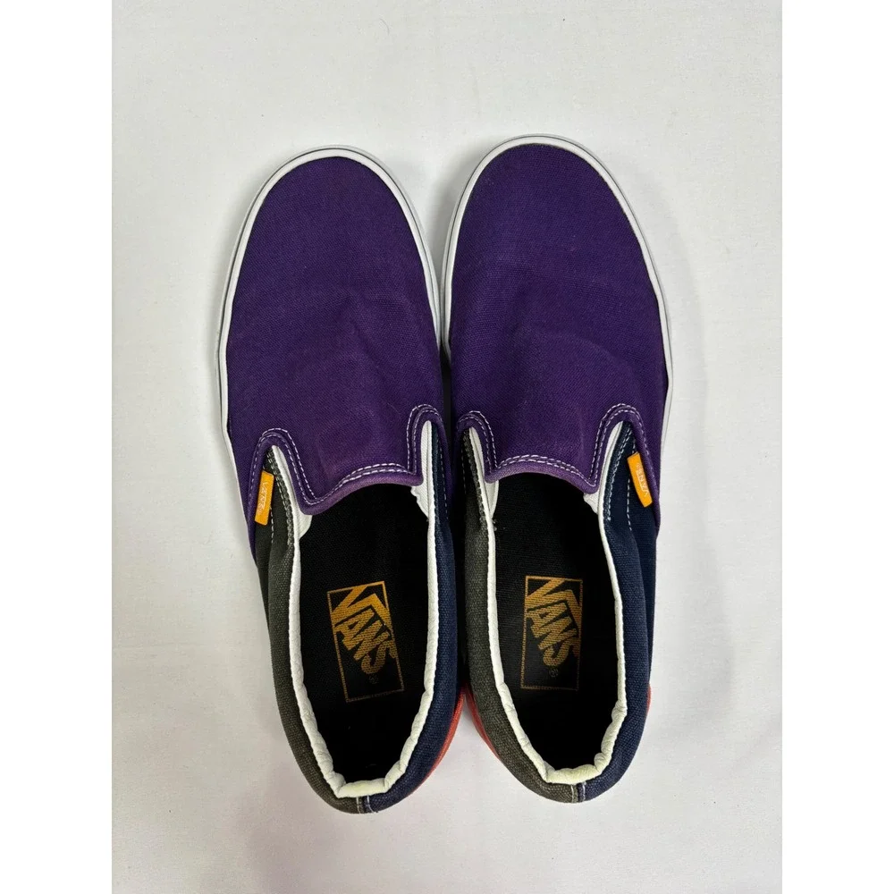 Vans Classic Slip On Colorblock Purple Navy Orange Men 8.5 Womens 10 VN0A38F7U5B